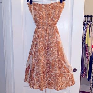 Diane Von Furstenberg Gold Strapless Dress